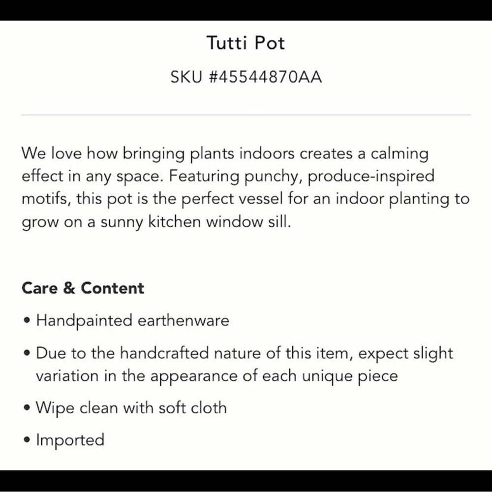 Anthropologie Tutti Pot Lemon (Large) - Picture 5 of 5
